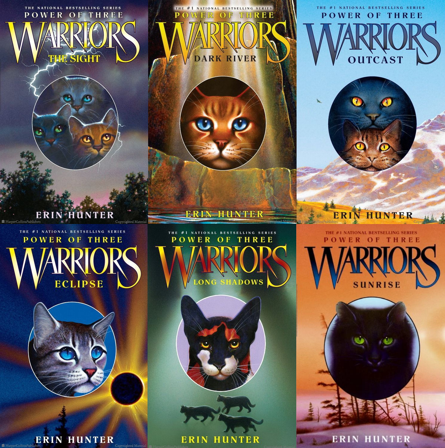 Erin Hunter Warriors Book Lot Original Series Set 7 Books of Warriors Cats  Novel