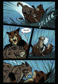 Brambleclaw fighting Mudclaw