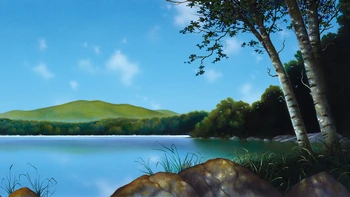 The lake was severely flooded with water from the sun-drown-place