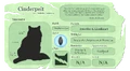 Cinderpelt's Warriors website fact sheet for The Prophecies Begin