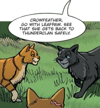 Leafpool, a ThunderClan medicine cat, broke two codes by being mates with Crowfeather, a WindClan warrior, and bearing his kits.