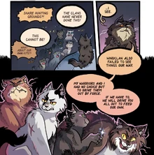 Brokenstar threatening the other Clans to share their territory with ShadowClan