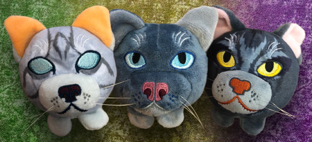 SET OF 3 LARGE PLUSH - Jayfeather, Graystripe and Firestar