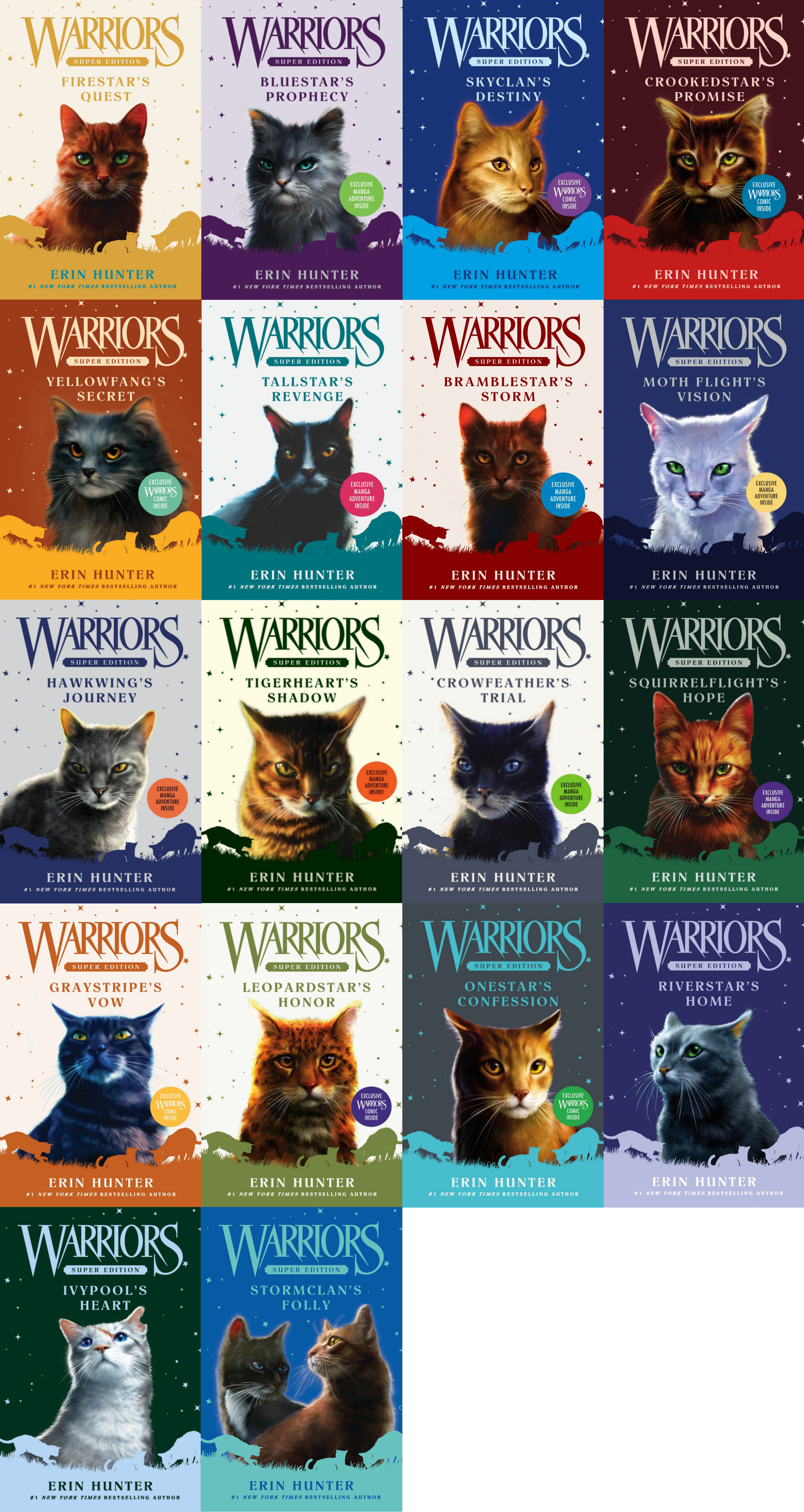 I put all the Warrior Cats books I own in chronological order (as