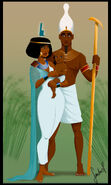 Isis, Osiris and baby Horus