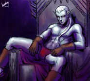 King Saras was born of a Djinn father, and a Drow mother...