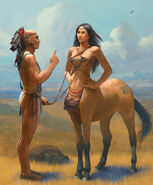 12316 the pinto 2d fantasy characters woman horse warrior man indian centaur pinto picture image digi