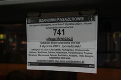 Ogłoszenie o likwidacji lini 741