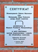 Certyfikat Zielonego Mazowsza i Warszawskiej Masy Krytycznej