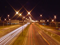 Trasa Toruńska noca