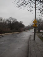 Fragment ulicy prowadzący z mostu w stronę Kobiałki