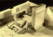 Makieta niezrealizowanej siedziby Polskiego Radia przy {{plac|Unii Lubelskiej}}, proj. Bohdan Pniewski