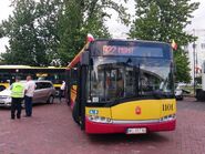 Autobus linii specjalnej na pętli z okazji obchodów rocznicy powstania warszawskiego (2016)