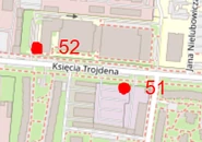 Schemat rozmieszczenia przystanków w zespole Księcia Trojdena