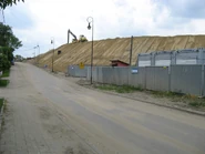 Budowa zjazdu z mostu na Wisłostradę, widok od strony ul. Farysa (30.05.2010)