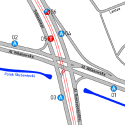 Schemat rozmieszczenia przystanków w zespole „Sobieskiego”