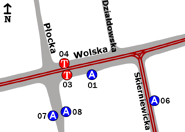 Płocka.png (70 KB) Schemat rozmieszczenia przystanków w zespole Płocka (przed utworzeniem węzła z metrem)