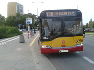 Autobus Solaris Urbino 15 na linii 136 na przystanku Metro Ursynów podczas objazdu (2014)