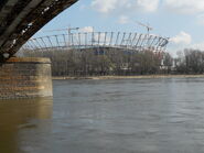 Stadion Narodowy w budowie - widok ze śródmiejskiego bulwaru (05.04.2011)