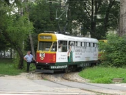 Tramwaj linii 16 na pętli Kielecka (2008)