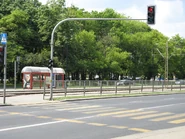 Przystanki tramwajowe podczas remontu kładki (2008)