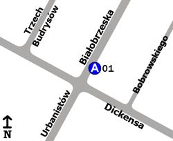 Schemat rozmieszczenia przystanków w zespole „Urbanistów”