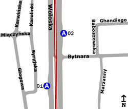 Schemat rozmieszczenia przystanków w zespole „Bytnara”