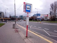 Przystanek Instytut Fizyki z naklejką linii Z-1