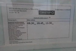 Rozkład jazdy w kursach z 