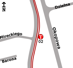 Schemat rozmieszczenia przystanków w zespole Dzielna