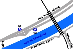 Schemat rozmieszczenia przystanków w zespole "Zaplecze"
