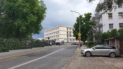 Ulica Kątowa widziana od strony ul. Mickiewicza (2020)