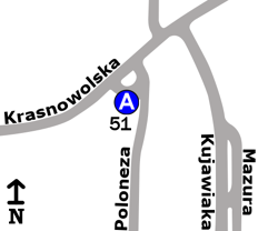 Schemat rozmieszczenia przystanków w zespole „Krasnowola”