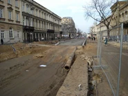 Południowy odcinek Krakowskiego Przedmieścia w trakcie remontu, grudzień 2006