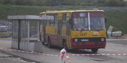 Autobus 735 na pętli podczas remontu (2008)