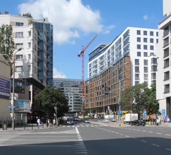 Ulica Grzybowska na wysokości ulicy Granicznej