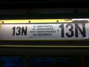 Tablica boczna (zewnętrzna) trasy z 5 stycznia 2013 roku