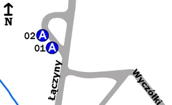 Schemat rozmieszczenia przystanków w zespole Wyczółki