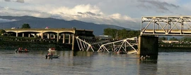 Skagit River bridge on Interstate 5 bridge collapses into the Skagit River in 2013.