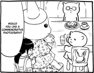 Nico Tanigawa at the themed restaurant.