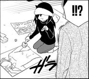 Father finds Tomoko playing weird games.