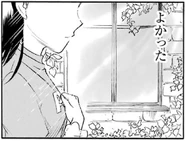 "Good!" Megume silently reacts to seeing Tomoko visiting her campus.