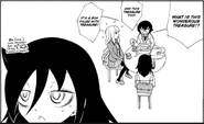 Tomoko imagines that Kotomi would love receiving Tomoki's garbage.