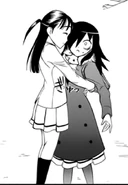 Megume reveals that she was the one who hugged Tomoko in the mascot costume.