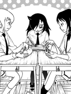Mako, Yuri, and Tomoko eating lunch together in Chapter 82.