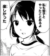 Yuri calmly informs Hina that she and Tomoko enjoyed playing darts together in Chapter 151 . . .