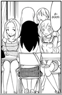 Sincere Hina Hina appreciates Tomoko letting her pretend she was not talking about herself and her own doubts. Okada understands and smiles tolerantly.