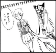 Hatsushiba takes revenge against Minami's insults by depicting her as Mako's "dog."