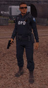 Policial de colete (DPO).