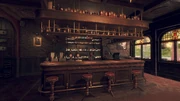 Connie Robinson behind the Bar